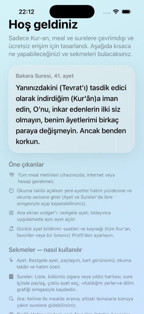 Hoş geldin ekranı